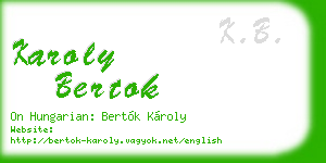 karoly bertok business card