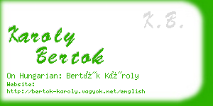 karoly bertok business card